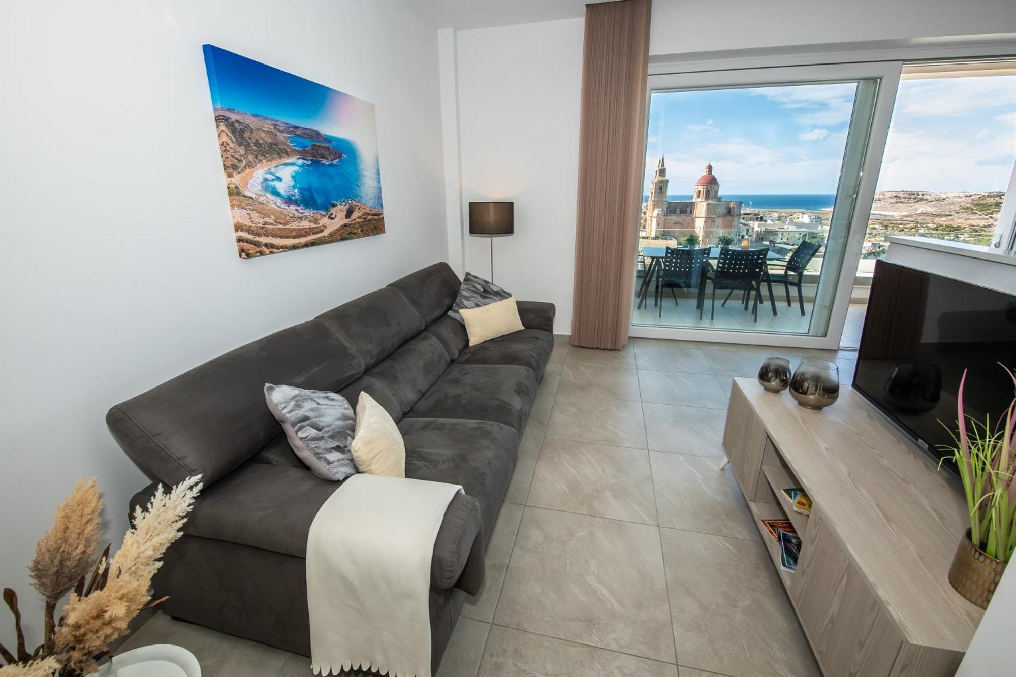 Clifftop Modern Apartment Mellieha Bagian luar foto
